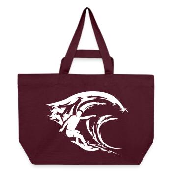 Surfing Waves Water Sea Surfer Symbol Icon - Recycled Shopping Bag Stanley/Stella - burgundy - Front