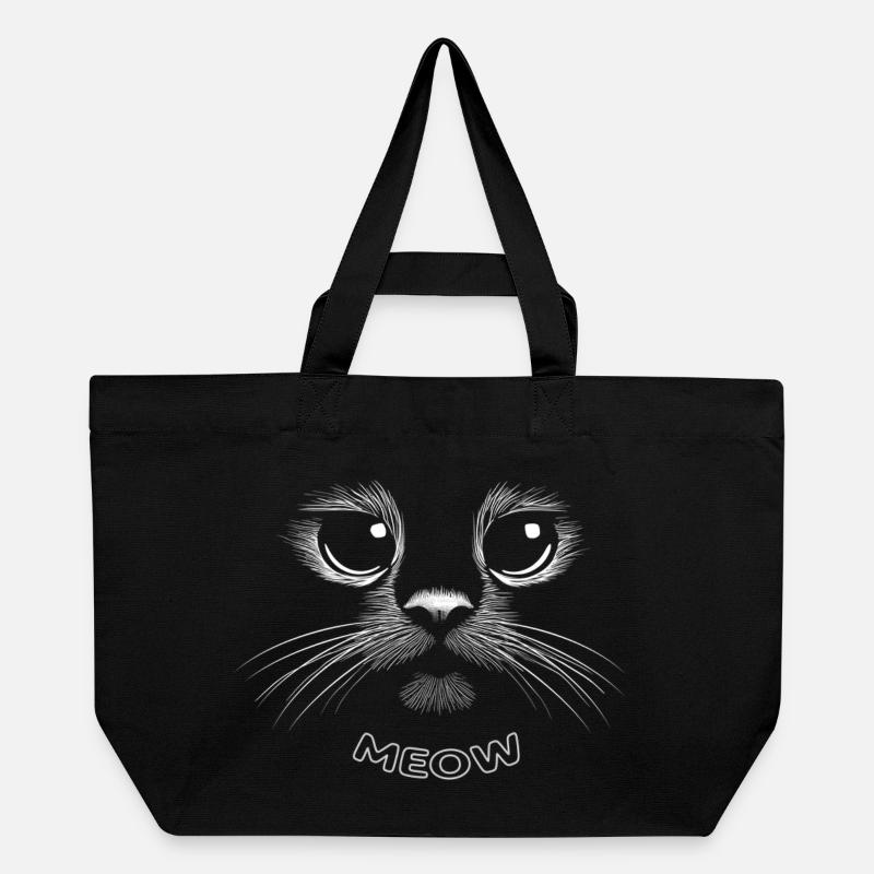 Mignon visage de chat - MIAOU - Cabas recyclé Stanley/Stella - noir