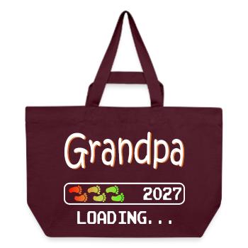 Werdender Opa 2027 loading zukünftiger Großvater - Recycelte Shopping Bag von Stanley/Stella - Burgunderrot - Vorne