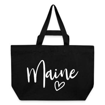 Maine Heart Women's Love Maine - Recycled Shopping Bag Stanley/Stella - black - Front