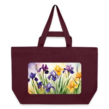 Iris Romantiques - Aquarelles - Cabas recyclé Stanley/Stella - bordeaux - Devant