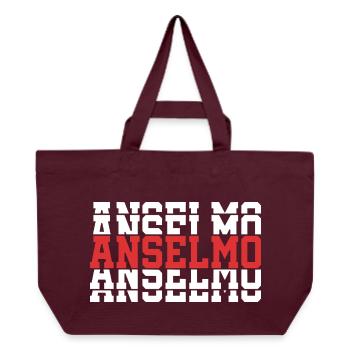 T-Shirt Anselmo T-Shirt Geschenkidee gestapelter Text - Recycelte Shopping Bag von Stanley/Stella - Burgunderrot - Vorne