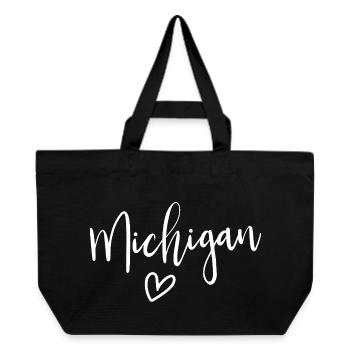 Michigan Heart Women's Love Michigan - Recycled Shopping Bag Stanley/Stella - black - Front
