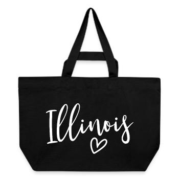 Illinois Heart Women's Love Illinois - Recycled Shopping Bag Stanley/Stella - black - Front