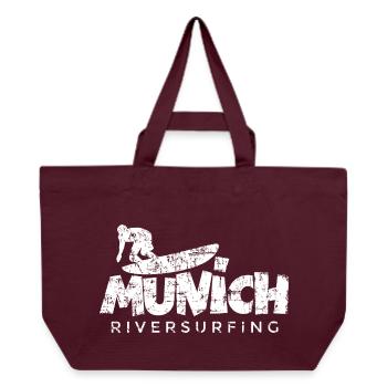 Munich Riversurfing München Surfer (Vintage Weiß) - Recycelte Shopping Bag von Stanley/Stella - Burgunderrot - Vorne