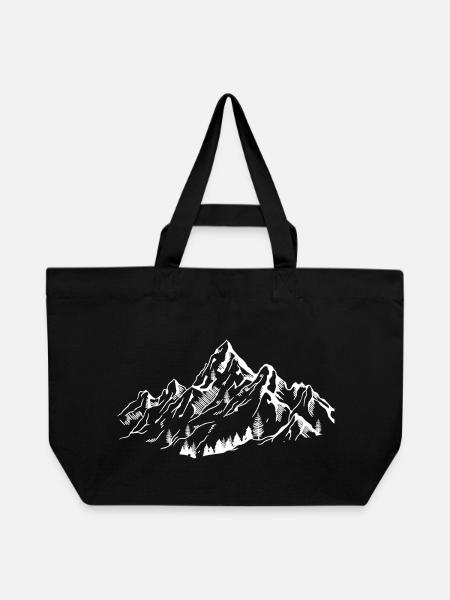 Gebirge - Recycelte Shopping Bag von Stanley/Stella - Schwarz