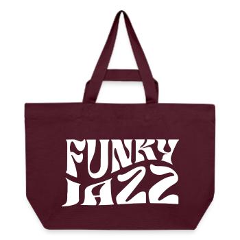 Funky Jazzmusik kühne Typografie - Recycelte Shopping Bag von Stanley/Stella - Burgunderrot - Vorne