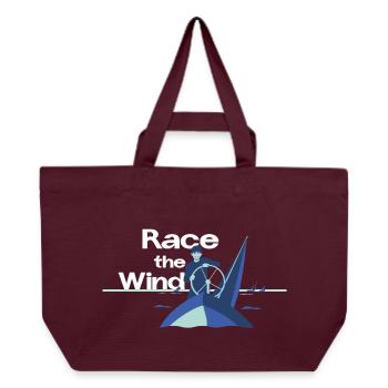 Race the Wind – Regatta Crew Segel Spruch - Recycelte Shopping Bag von Stanley/Stella - Burgunderrot - Vorne