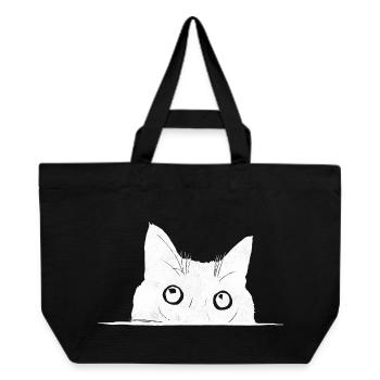 Peeping Cat - Recycled Shopping Bag Stanley/Stella - black - Front