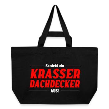 So sieht ein Krasser Dachdecker aus - Recycelte Shopping Bag von Stanley/Stella - Schwarz - Vorne