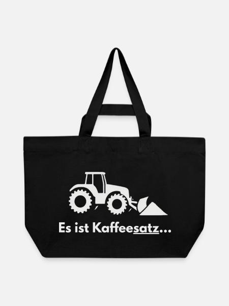 Kaffeesatz-Traktor Pflug-Motiv - Recycelte Shopping Bag von Stanley/Stella - Schwarz