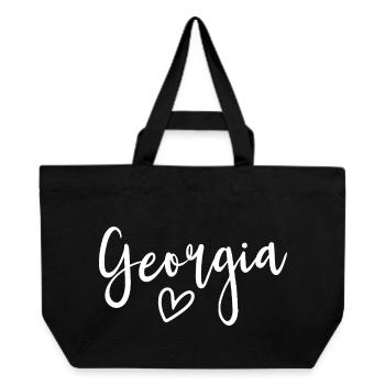 Georgia Heart Women's Love Georgia - Recycled Shopping Bag Stanley/Stella - black - Front