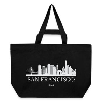 San Francisco Skyline, San Francisco USA - Recycled Shopping Bag Stanley/Stella - black - Front