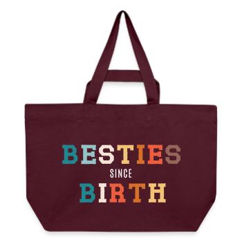Besties since birth - Recycled Shopping Bag Stanley/Stella - burgundy - Front