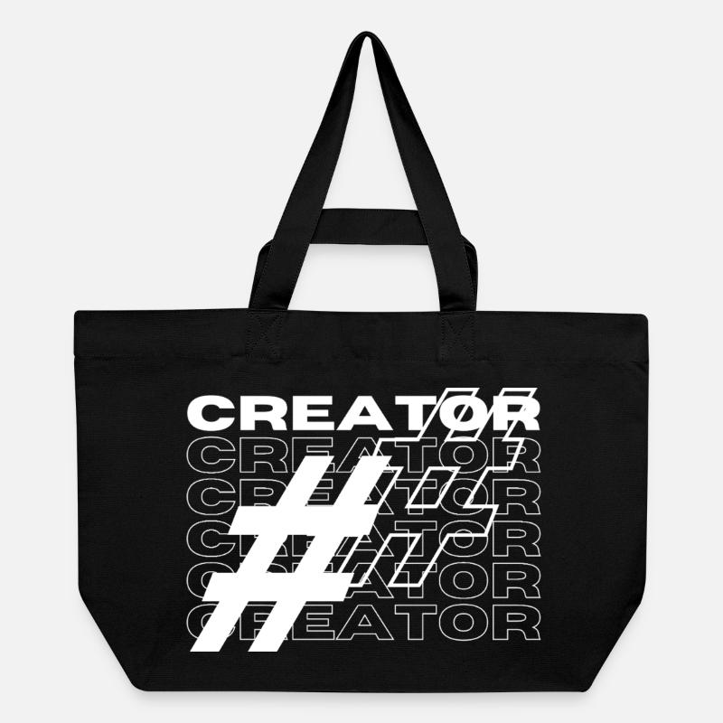 Creator Hashtag Typography - Recycled Shopping Bag Stanley/Stella - black