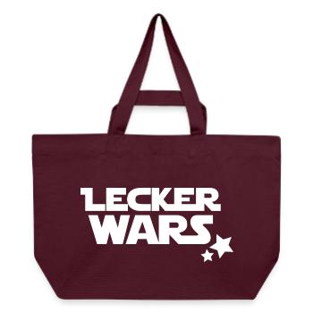 lecker wars - Recycelte Shopping Bag von Stanley/Stella - Burgunderrot - Vorne