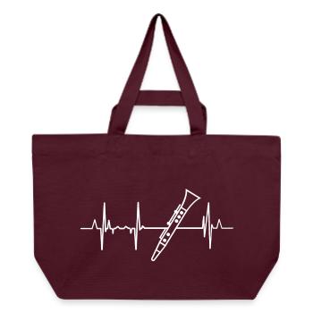 Klarinette Herzschlag - Recycelte Shopping Bag von Stanley/Stella - Burgunderrot - Vorne