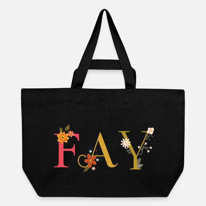 FAY Name mit Blumen geschmückt - Recycelte Shopping Bag von Stanley/Stella - Schwarz