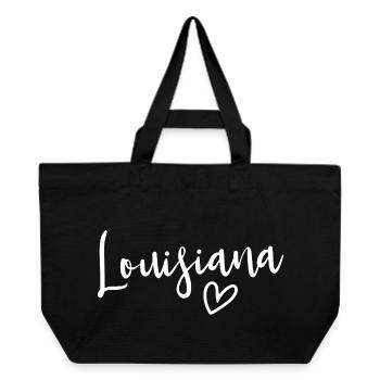 Louisiana Heart Women's Love Louisiana - Recycled Shopping Bag Stanley/Stella - black - Front