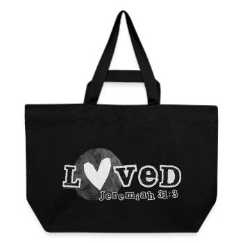 L’amour de Dieu Jérémie 31:3 Design - Cabas recyclé Stanley/Stella - noir - Devant