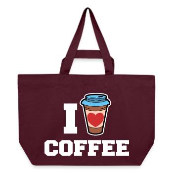 I love coffee drinking coffee lovers statement - Recycled Shopping Bag Stanley/Stella - burgundy - Front