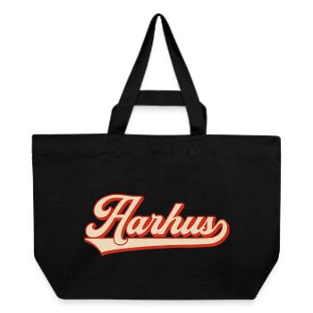 Aarhus Retro Look – Denmark Lettering - Recycled Shopping Bag Stanley/Stella - black - Front