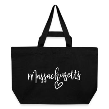 Massachusetts Heart Women's Love Massachusetts - Recycled Shopping Bag Stanley/Stella - black - Front