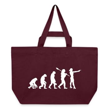Evolution Of Man Gun Shooting Target Practice - Recycled Shopping Bag Stanley/Stella - burgundy - Front
