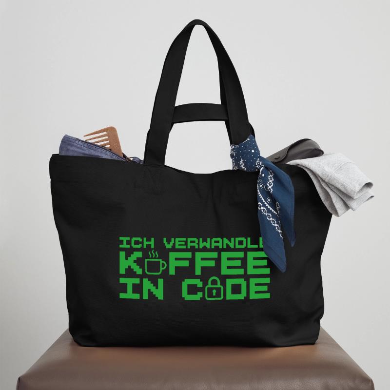 Informatik Verwandle Kaffee in Code Programmierer Recycelte Shopping Bag von Stanley/Stella