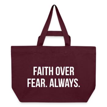 FAITH OVER FEAR. ALWAYS. | Greyline Official - Recycled Shopping Bag Stanley/Stella - burgundy - Front