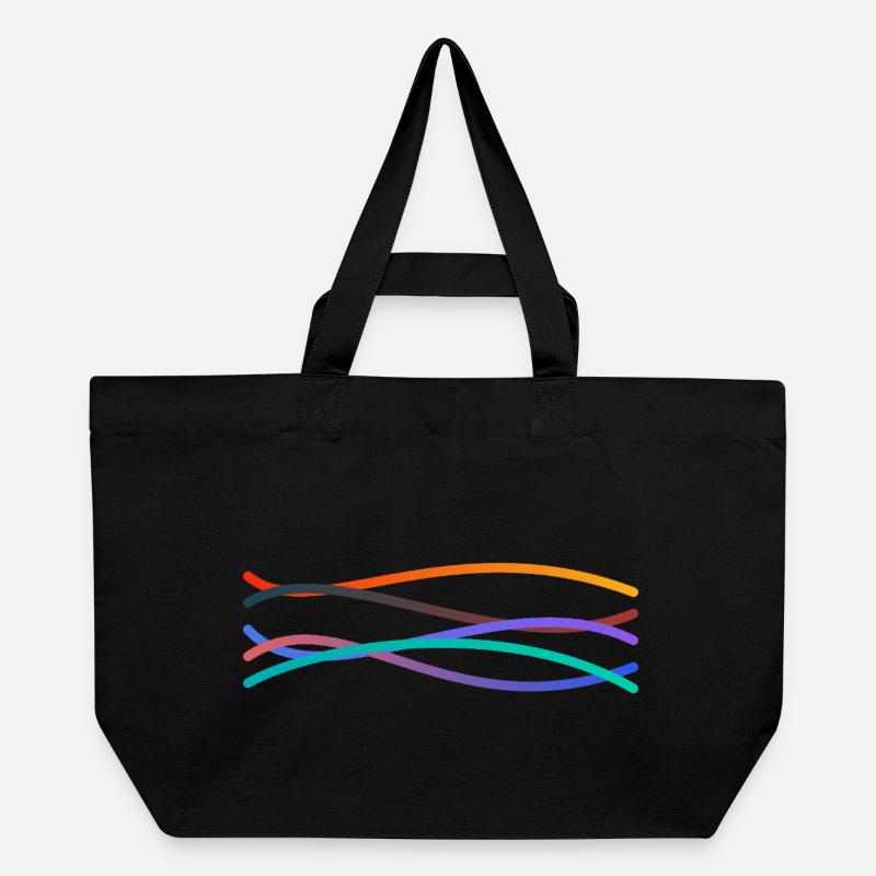 Bunte Wellengänge - Recycelte Shopping Bag von Stanley/Stella - Schwarz