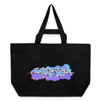 Flamingos auf der Straße - Recycelte Shopping Bag von Stanley/Stella - Schwarz - Vorne