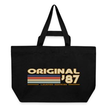 1987 - Recycelte Shopping Bag von Stanley/Stella - Schwarz - Vorne