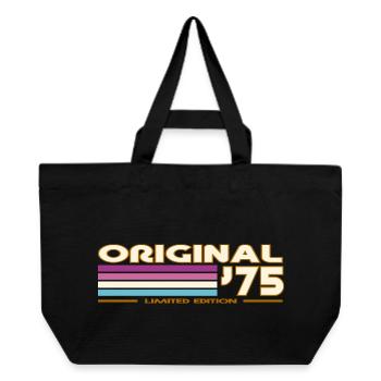 Originale 75er Vintage-Streifen - Recycelte Shopping Bag von Stanley/Stella - Schwarz - Vorne