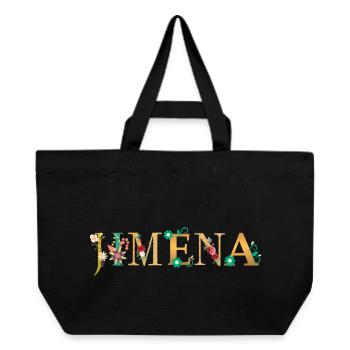 JIMENA name decorated with flowers - Recycled Shopping Bag Stanley/Stella - black - Front