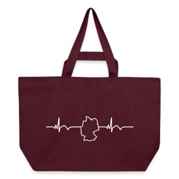 Deutschland Deutscher Deutsche EKG Herzschlag  - Recycelte Shopping Bag von Stanley/Stella - Burgunderrot - Vorne