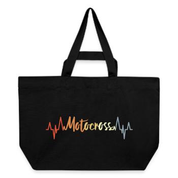 Motocross Kardiogramm Vintage - Recycelte Shopping Bag von Stanley/Stella - Schwarz - Vorne