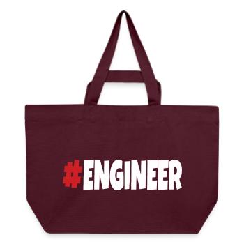 #engineer Rouge & Blanc - Cabas recyclé Stanley/Stella - bordeaux - Devant
