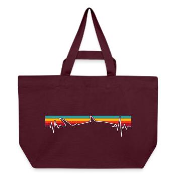 Retro Sonnenuntergang Wolf Pulse - Recycelte Shopping Bag von Stanley/Stella - Burgunderrot - Vorne
