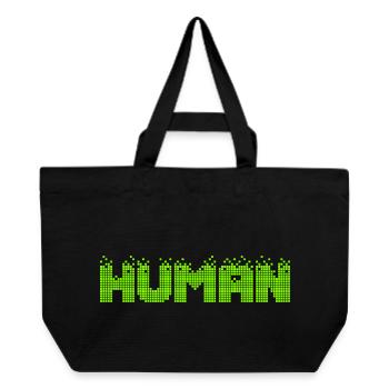 HUMAN Neon Pixel Glitch - Recycelte Shopping Bag von Stanley/Stella - Schwarz - Vorne