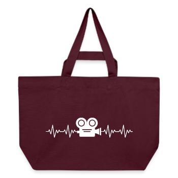 Video Videokamera Videograf EKG Herzschlag - Recycelte Shopping Bag von Stanley/Stella - Burgunderrot - Vorne