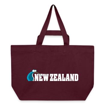 Kiwi-Vogel-Karikatur Neuseeland - Recycelte Shopping Bag von Stanley/Stella - Burgunderrot - Vorne