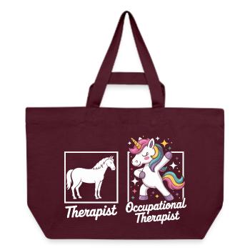Einhorn Ergotherapie Flair - Recycelte Shopping Bag von Stanley/Stella - Burgunderrot - Vorne