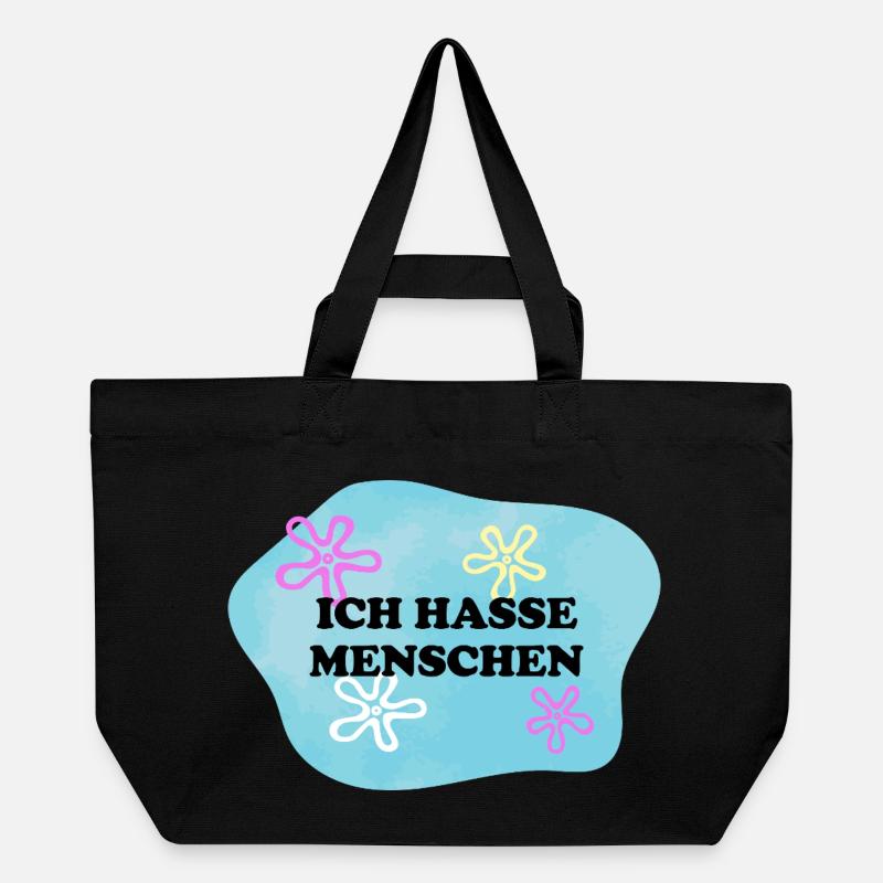 Ich hasse Menschen | Sarkastisches Retro Meme - Recycelte Shopping Bag von Stanley/Stella - Schwarz