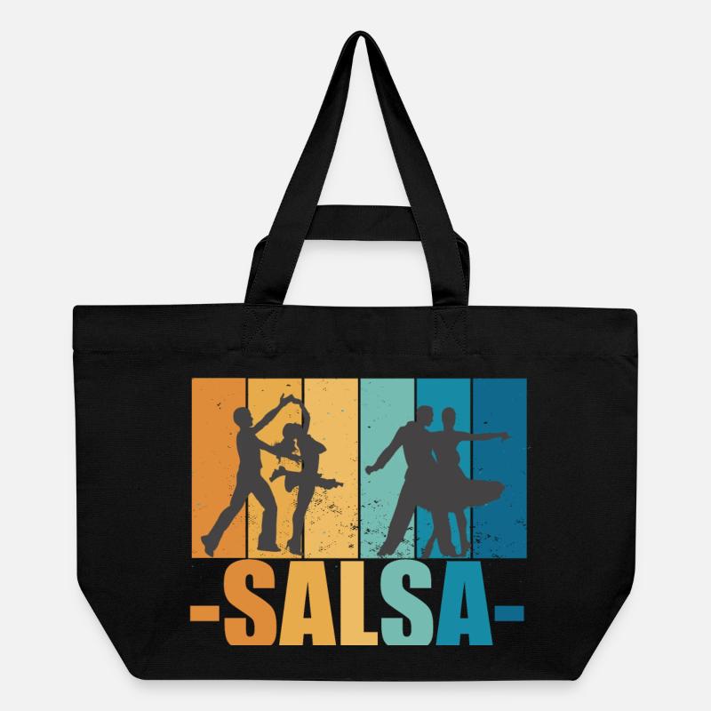 Salsa Vintage Dancer Retro Dancing Gift - Recycled Shopping Bag Stanley/Stella - black