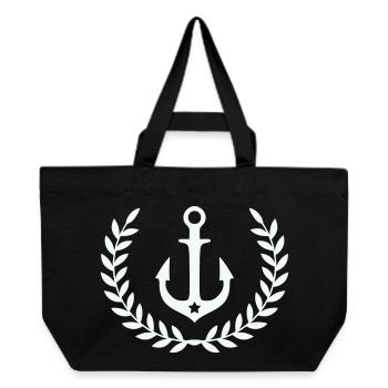 Anchor in the laurel wreath - Recycled Shopping Bag Stanley/Stella - black - Front