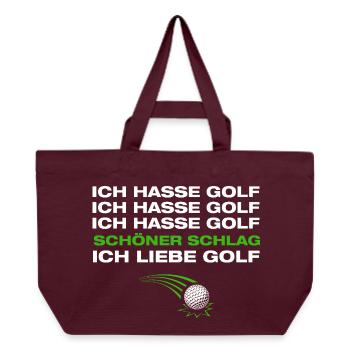 Ich liebe Golf Golfer Golfen - Recycelte Shopping Bag von Stanley/Stella - Burgunderrot - Vorne