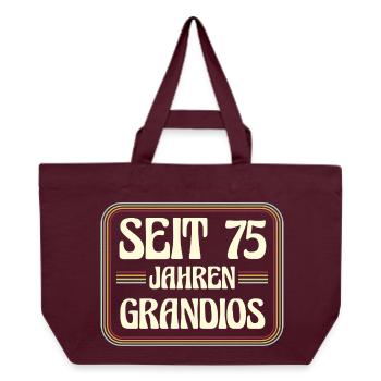 75 years old Birthday 75th birthday - Recycled Shopping Bag Stanley/Stella - burgundy - Front