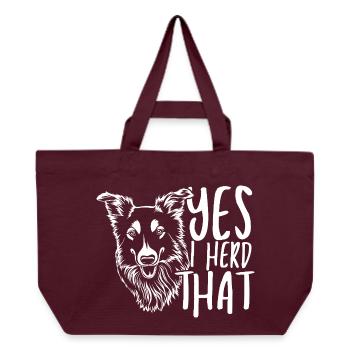 Wolf head with handwritten text - Recycled Shopping Bag Stanley/Stella - burgundy - Front