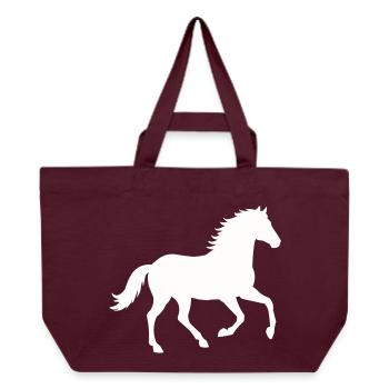 Silhouette eines wilden Pferdes - Recycelte Shopping Bag von Stanley/Stella - Burgunderrot - Vorne